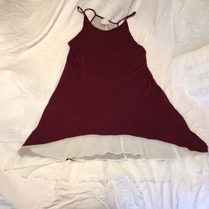 Maroon and White Dress
